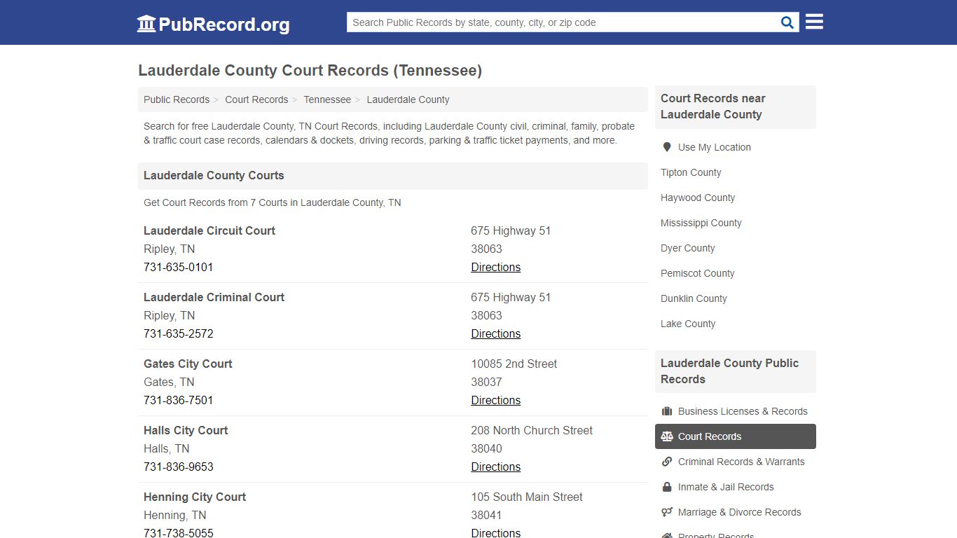 Lauderdale County Court Records (Tennessee)